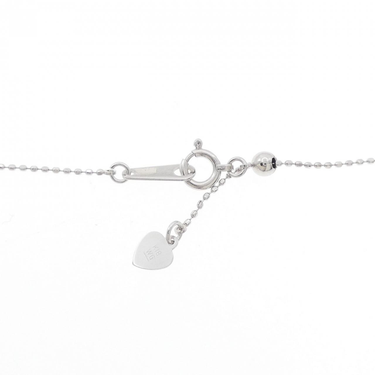 K18WG スリーストーン ダイヤモンド ネックレス 0.500CT