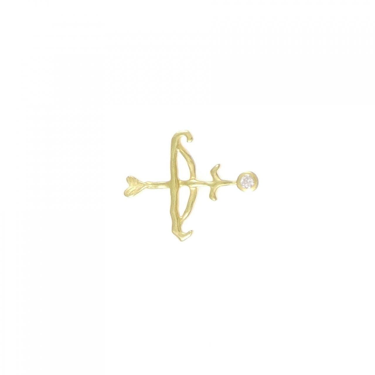 K18YG ダイヤモンド ピアス 片耳