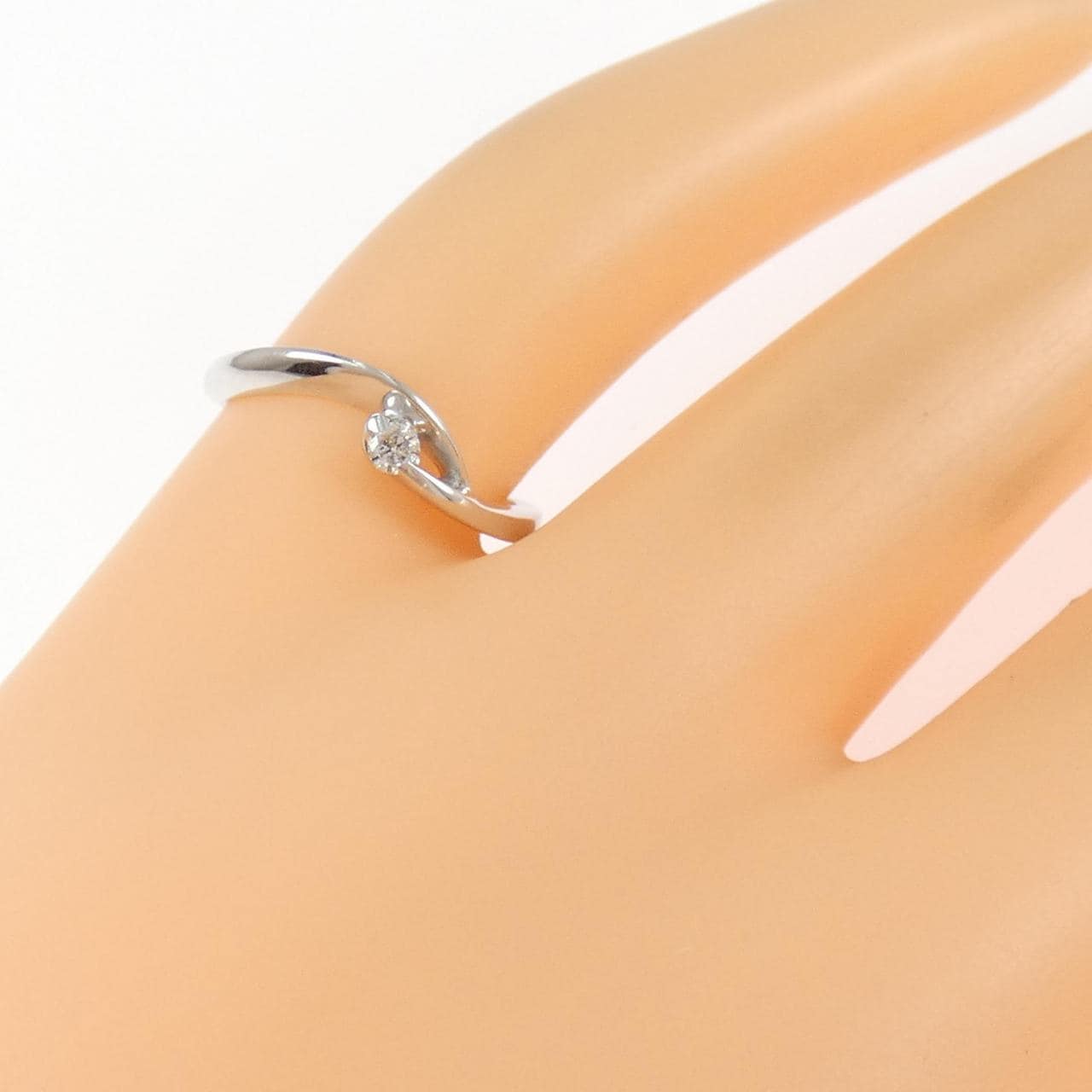 K18WG ダイヤモンド ピンキーリング 0.04CT