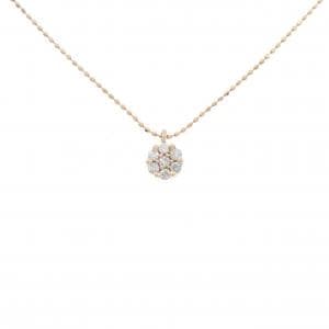 K10PG フラワー ダイヤモンド ネックレス 0.17CT