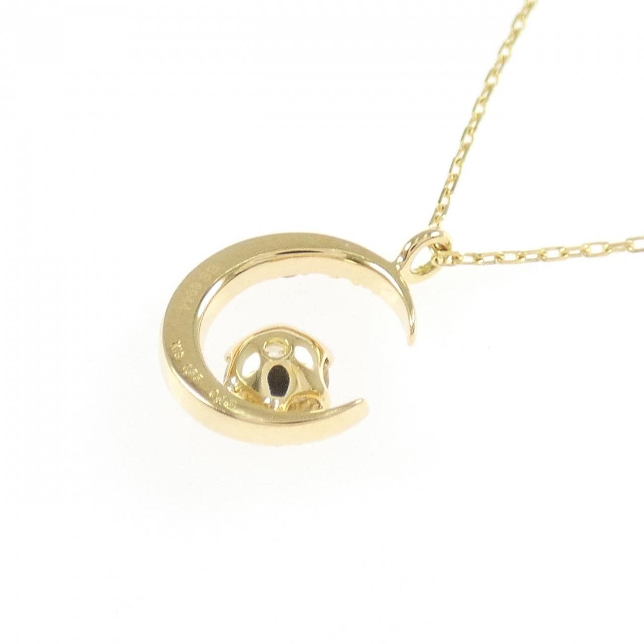 K18YG ムーン ダイヤモンド ネックレス 0.33CT