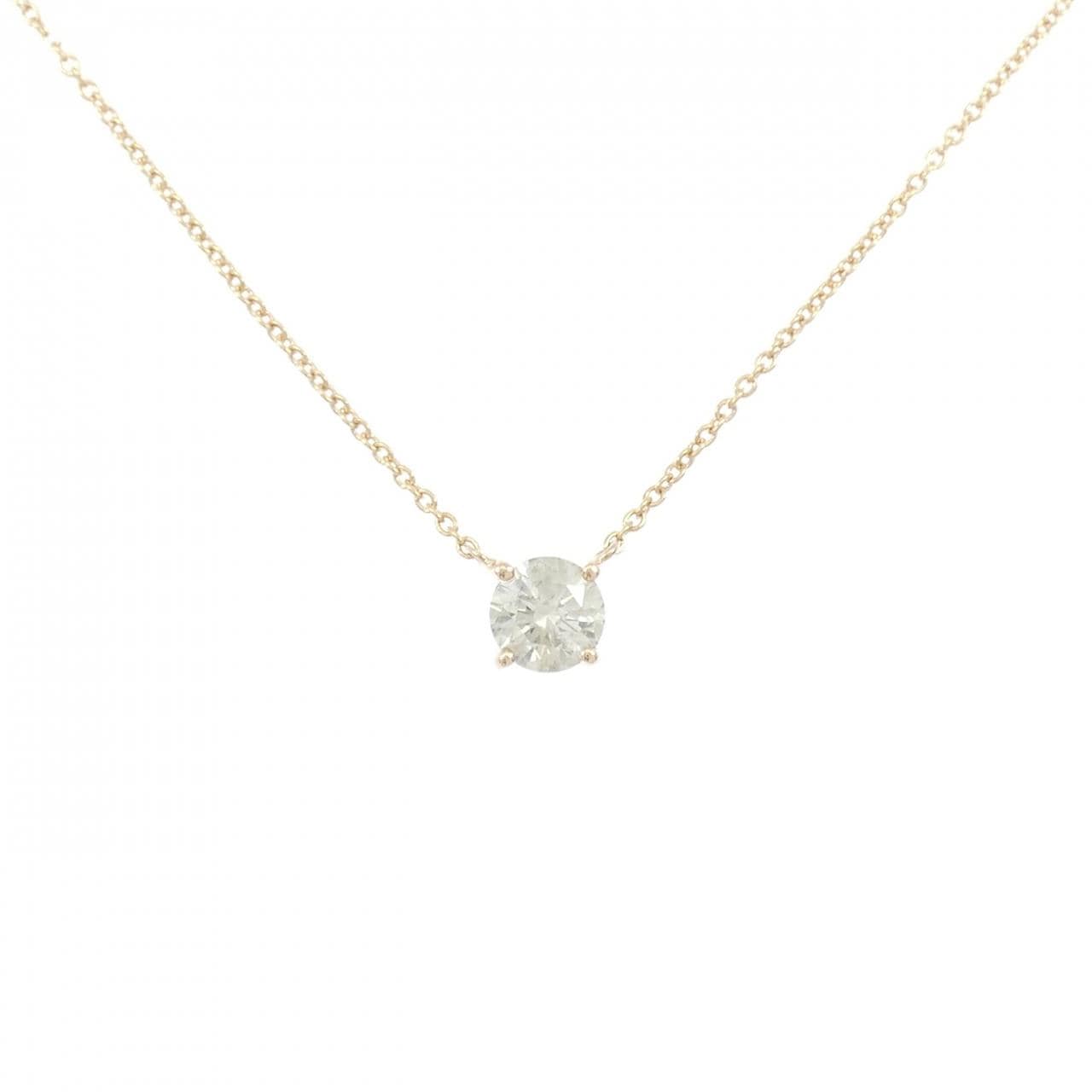 K18PG ソリティア ダイヤモンド ネックレス 1.112CT