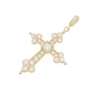K14YG クロス キュービック ペンダント
