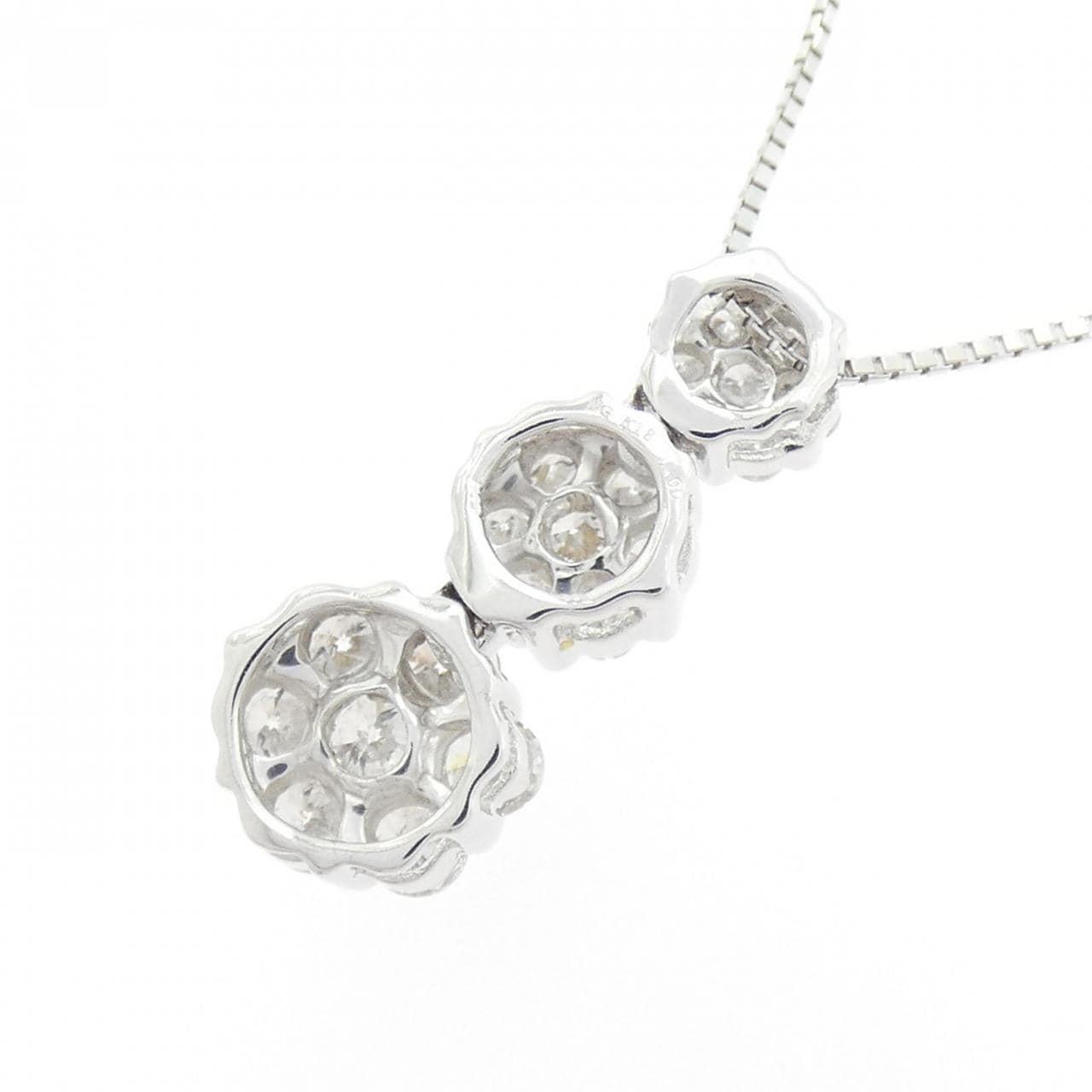 K18WG 花鑽石項鍊 1.00CT