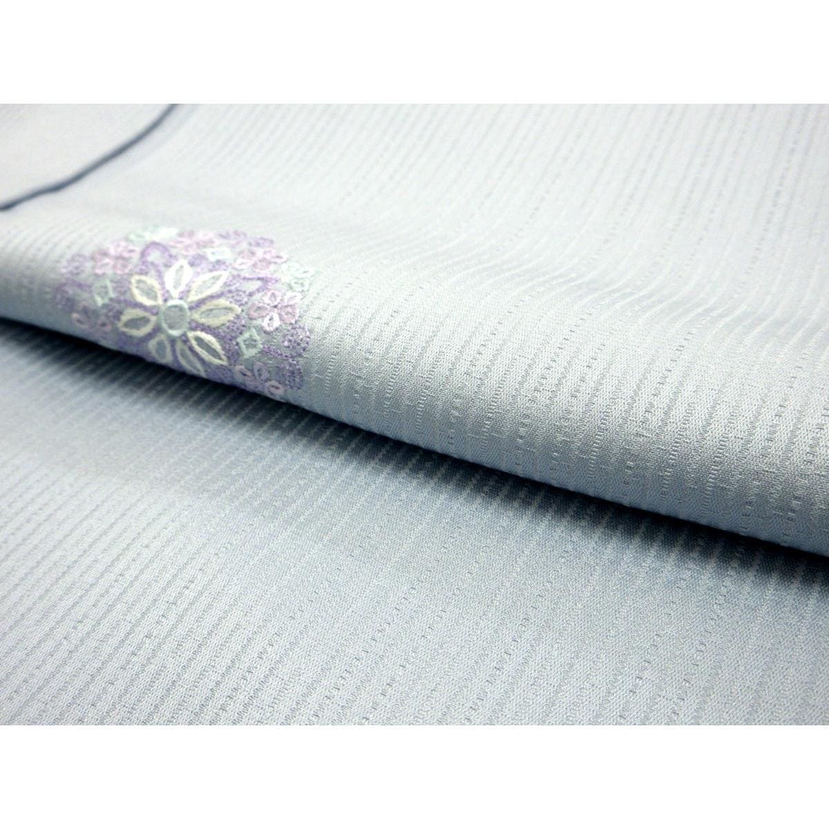 【未使用品】単衣　小紋　刺繍加工