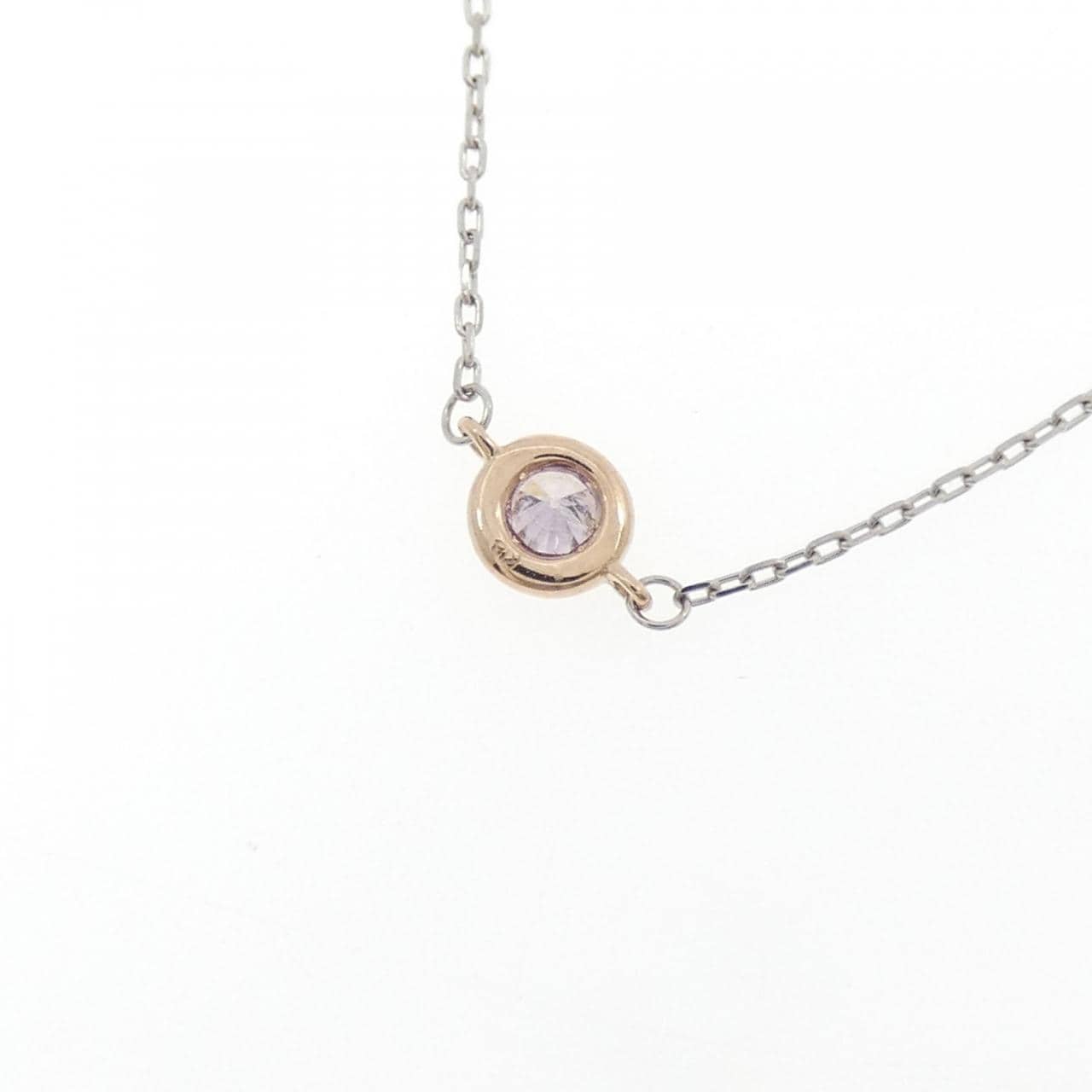 K18PG/PT850 ピンクダイヤモンド ネックレス