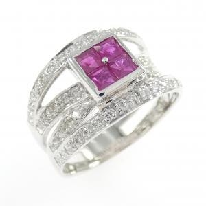 750WG ルビー リング 0.63CT