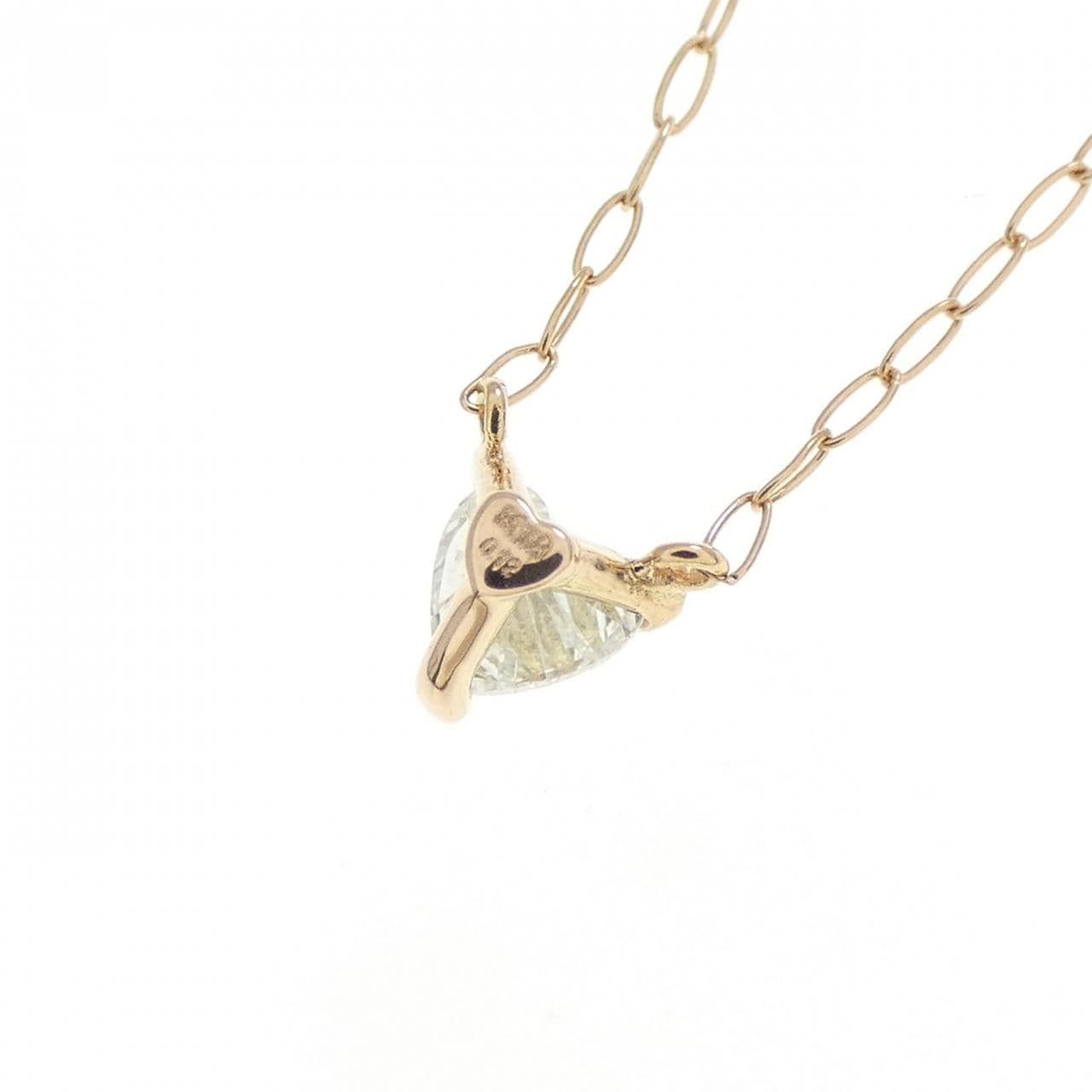 K18PG ハート ダイヤモンド ネックレス 0.12CT