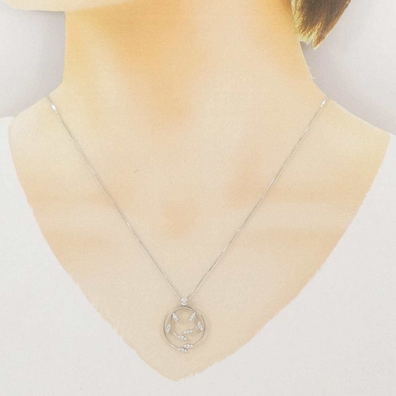 18KWG/K18WG ダイヤモンド ネックレス 0.15CT