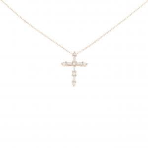 K18PG クロス ダイヤモンド ネックレス 0.27CT