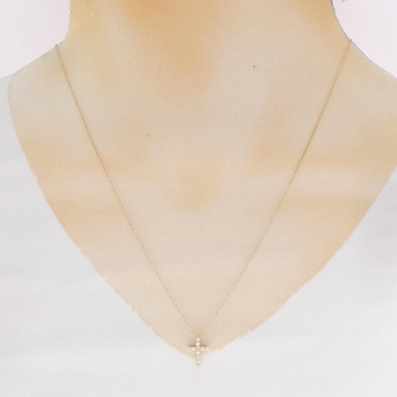 K18YG クロス ダイヤモンド ネックレス 0.20CT