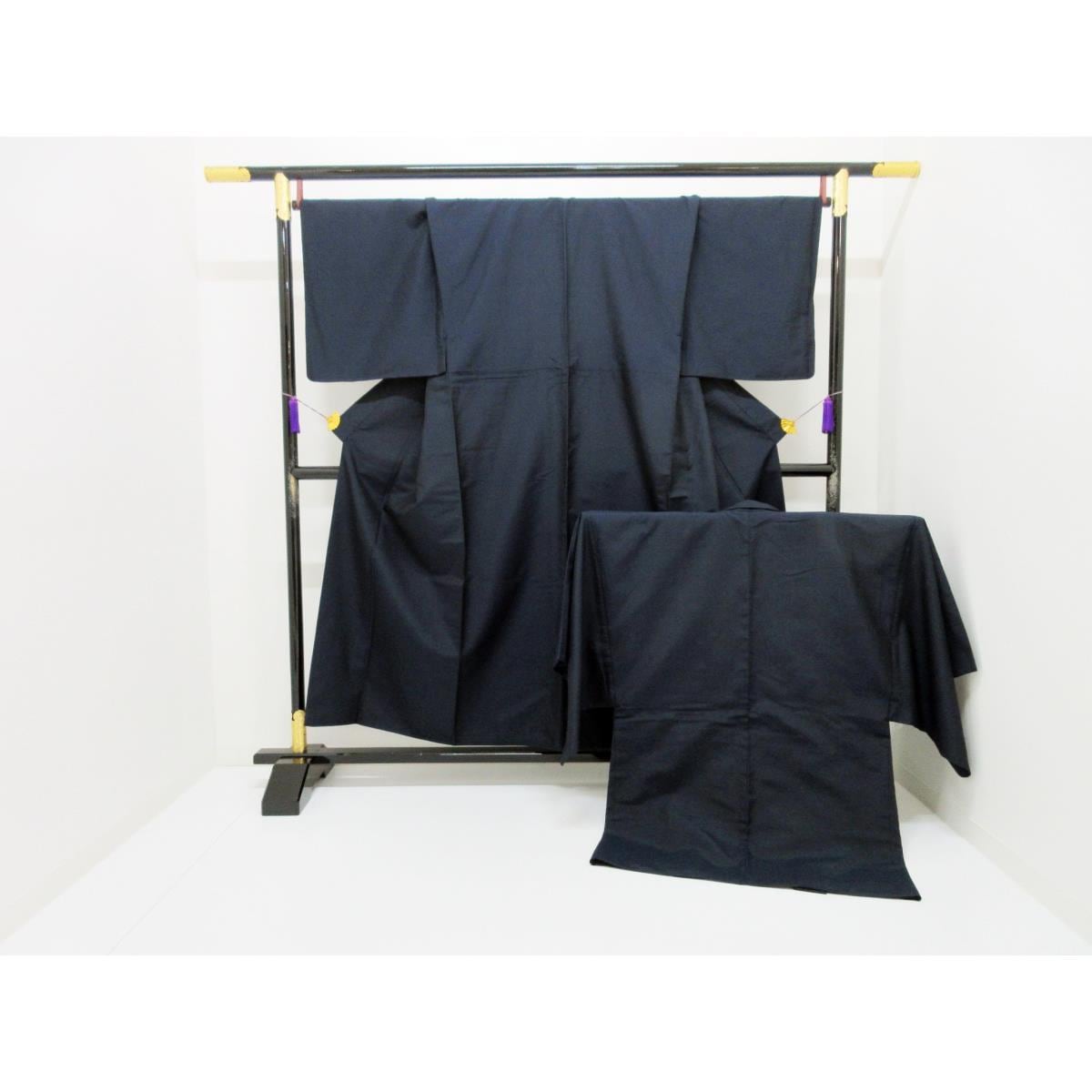 男物　紬織　きもの・羽織　２点セット