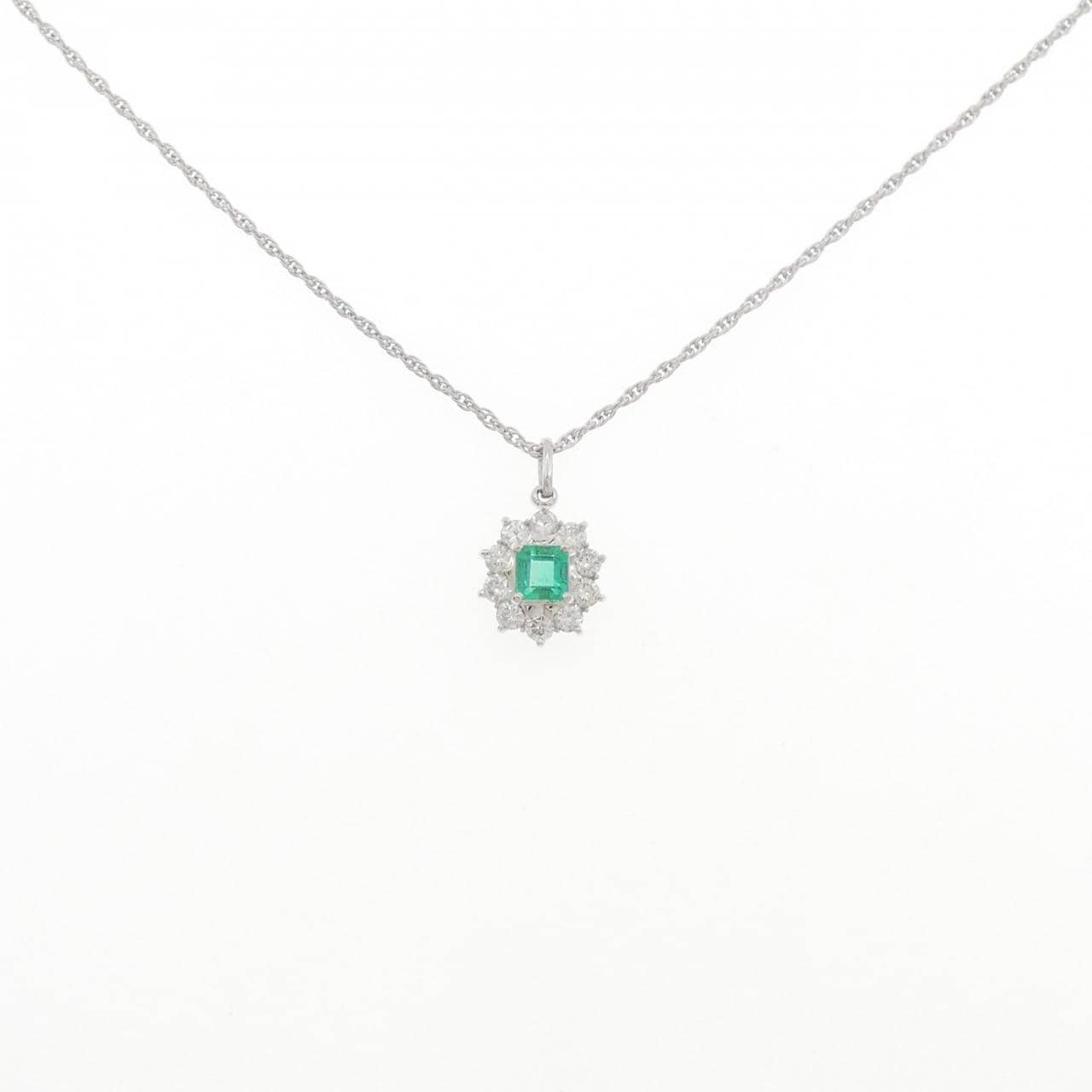 PT900/PT850 エメラルド ネックレス 0.61CT