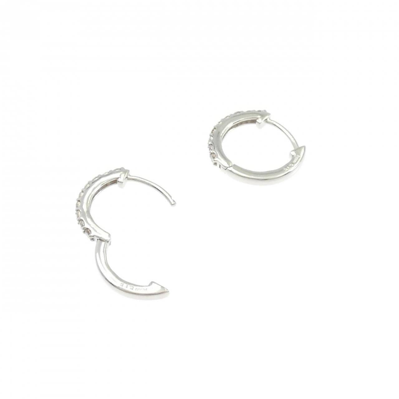 PT900 フープ ダイヤモンド ピアス 0.30CT