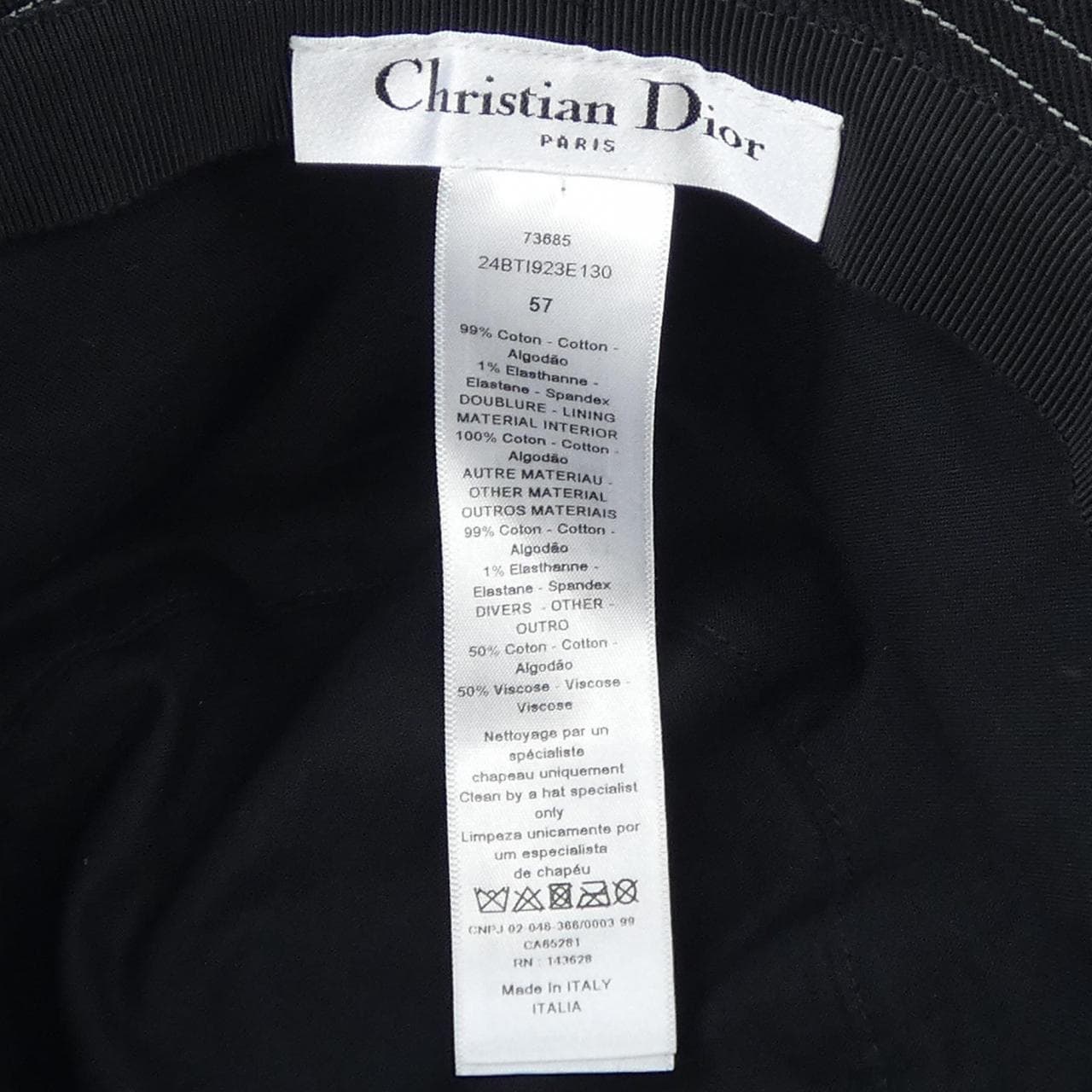 クリスチャンディオール CHRISTIAN DIOR 24BTI923E130 ハット
