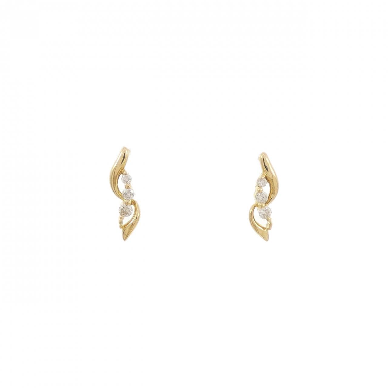 K18YG ダイヤモンド ピアス 0.06CT