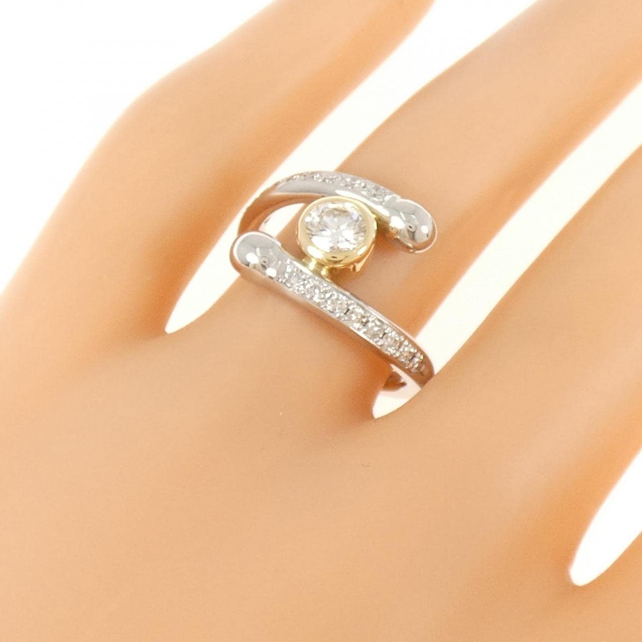 PT900/K18YG ダイヤモンド リング 0.40CT