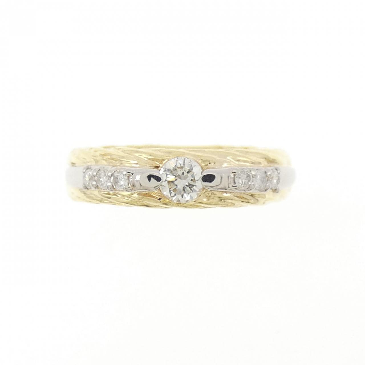 K18YG/PT900 ダイヤモンド リング 0.28CT