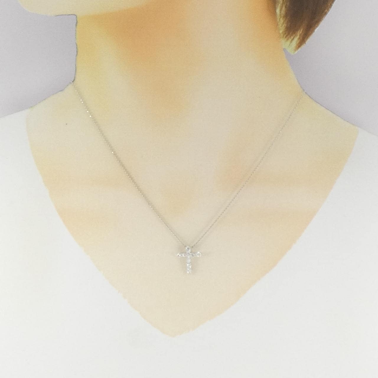 PT900/PT850 クロス ダイヤモンド ネックレス 0.53CT