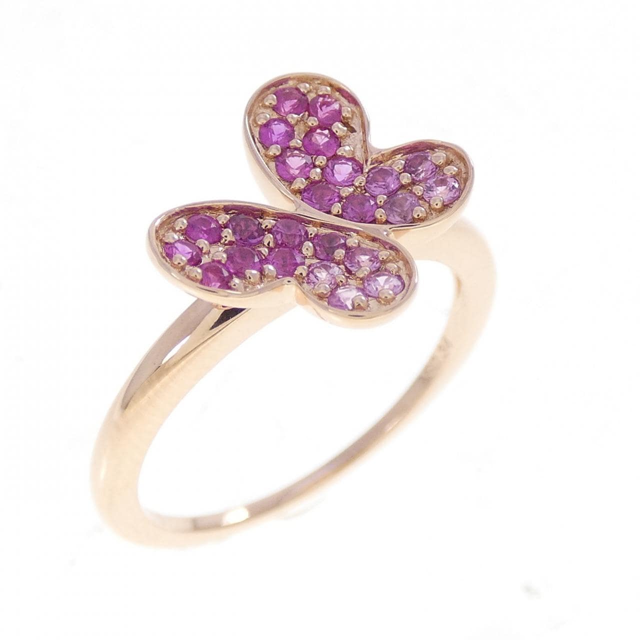 K10PG バタフライ サファイヤ リング 0.34CT