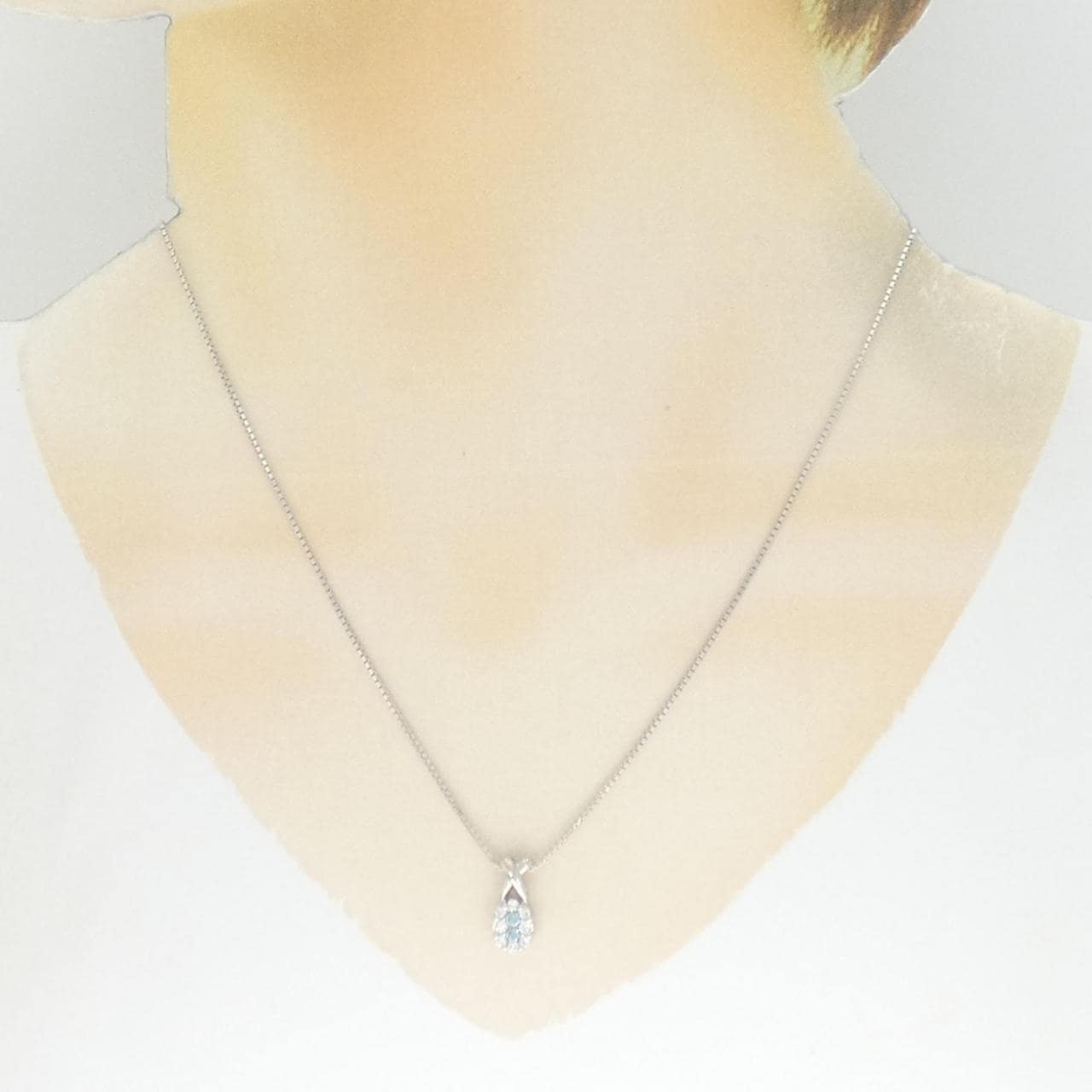 K18WG ダイヤモンド ネックレス 0.11CT