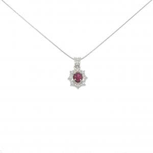 PT900/PT850 ルビー ネックレス 0.63CT