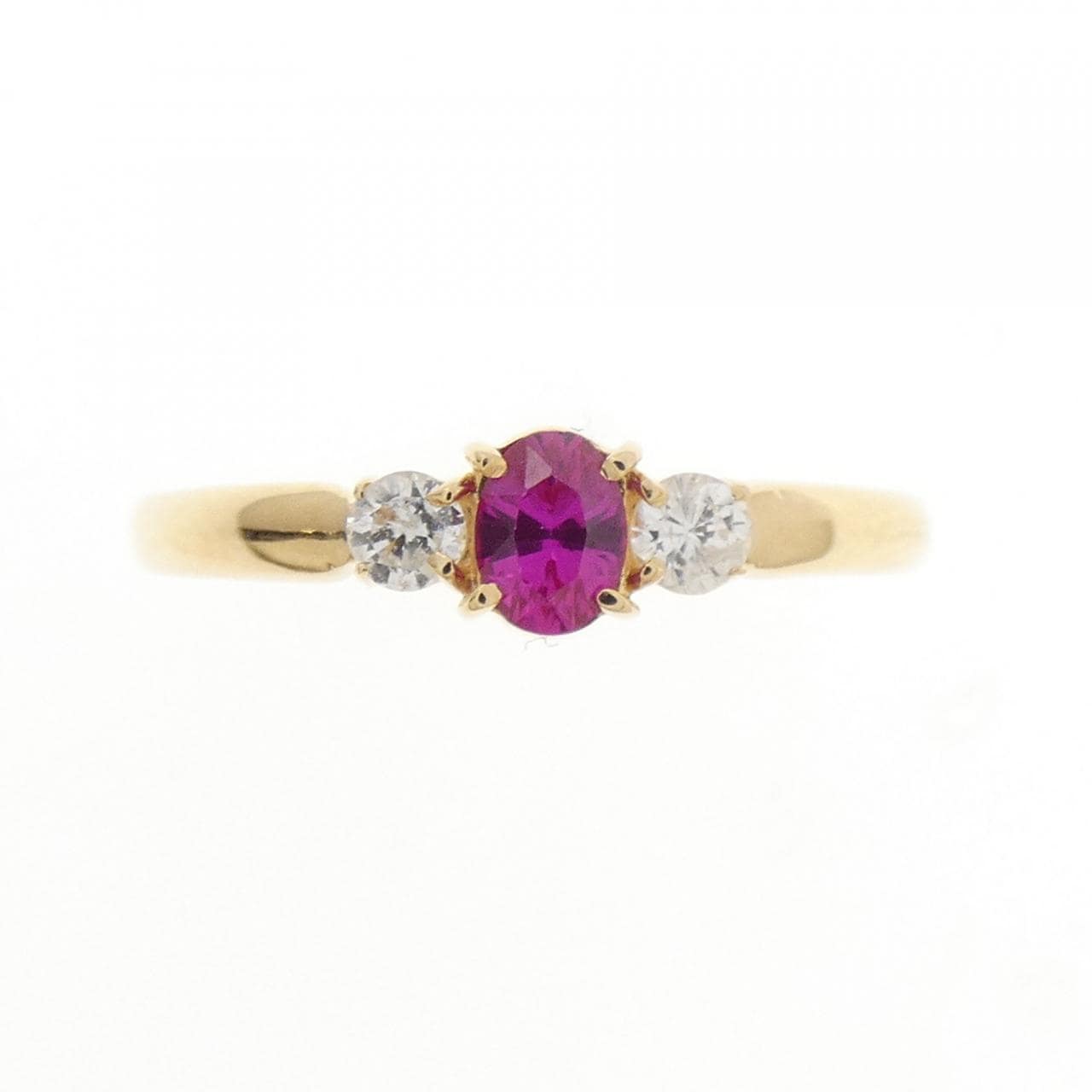 K18YG 合成ルビー リング