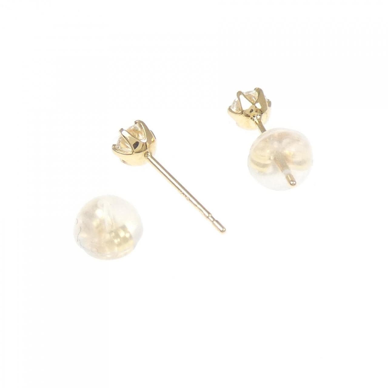 K18YG ソリティア ダイヤモンド ピアス 0.30CT