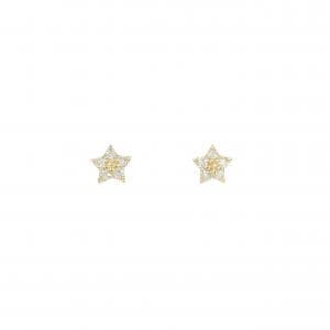【新品】K18YG スター ダイヤモンド ピアス 0.04CT