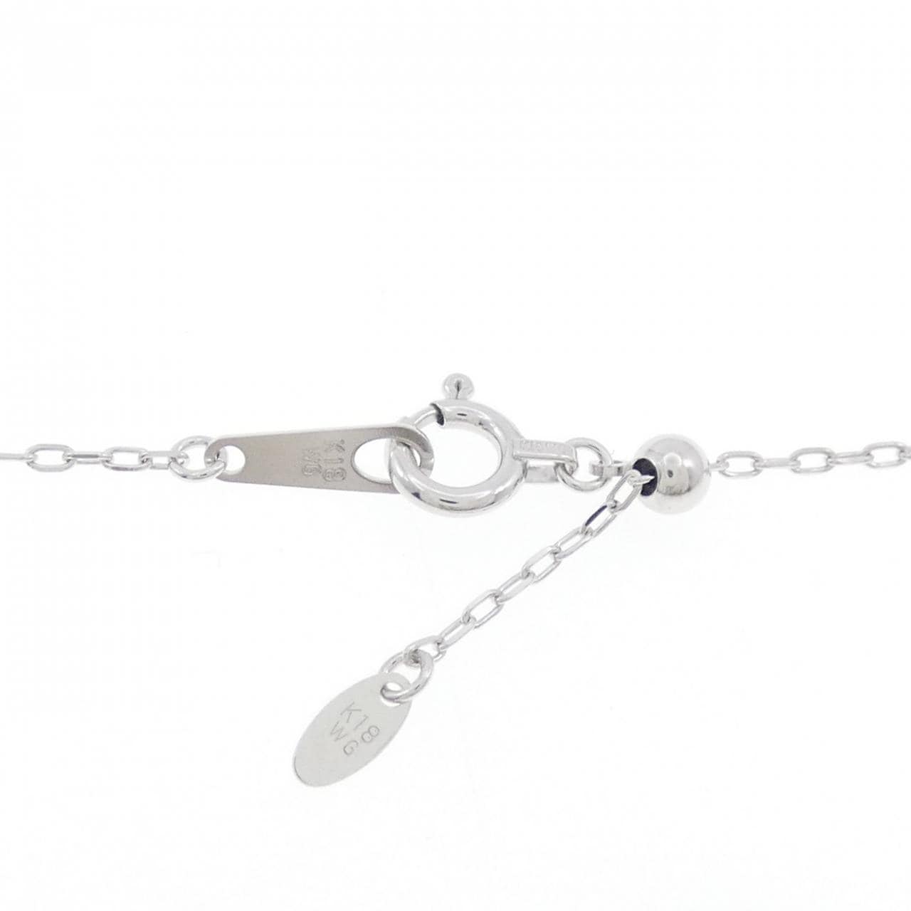 750WG/K18WG イニシャルM ダイヤモンド ネックレス 0.28CT