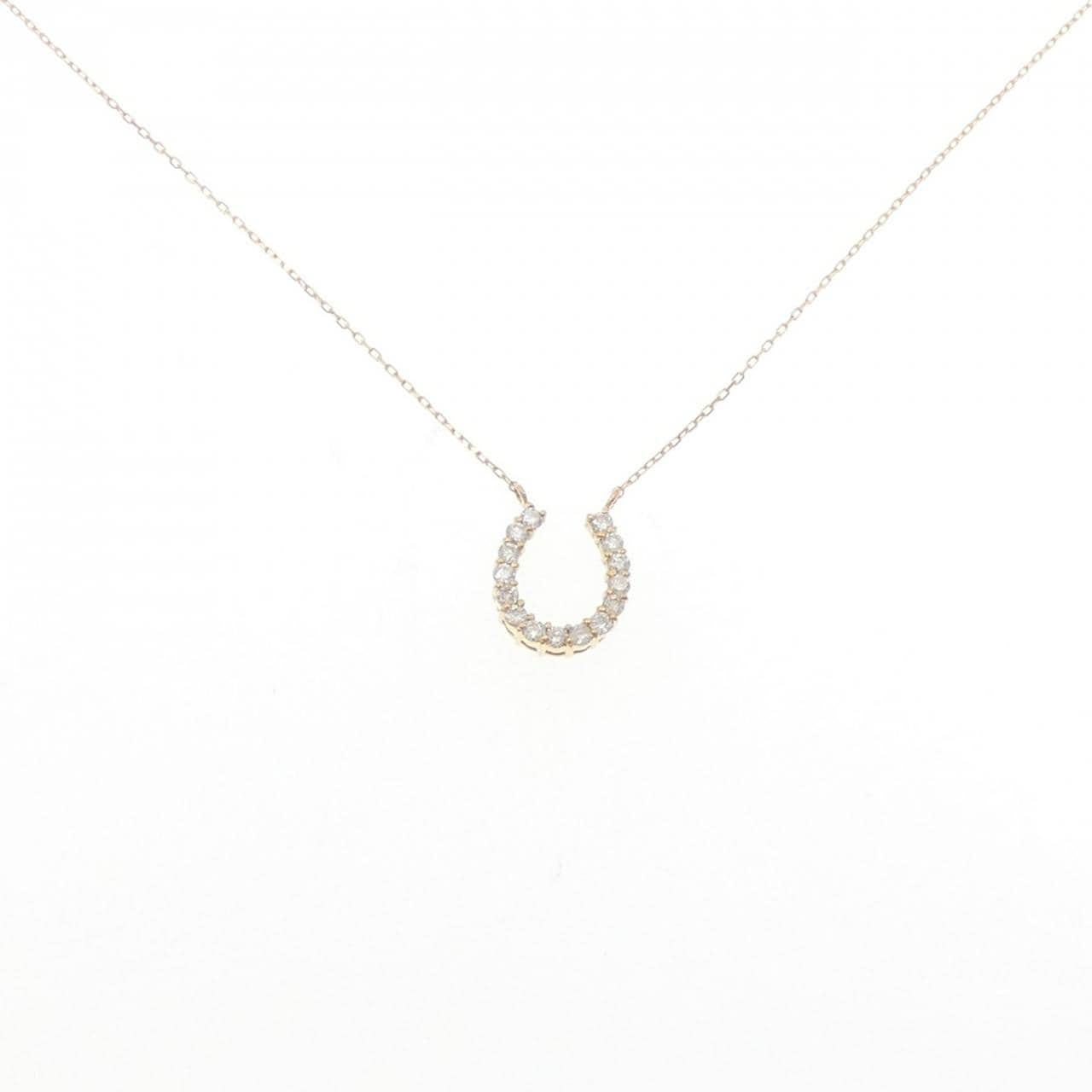 【新品】K18YG ホースシュー ダイヤモンド ネックレス 0.20CT