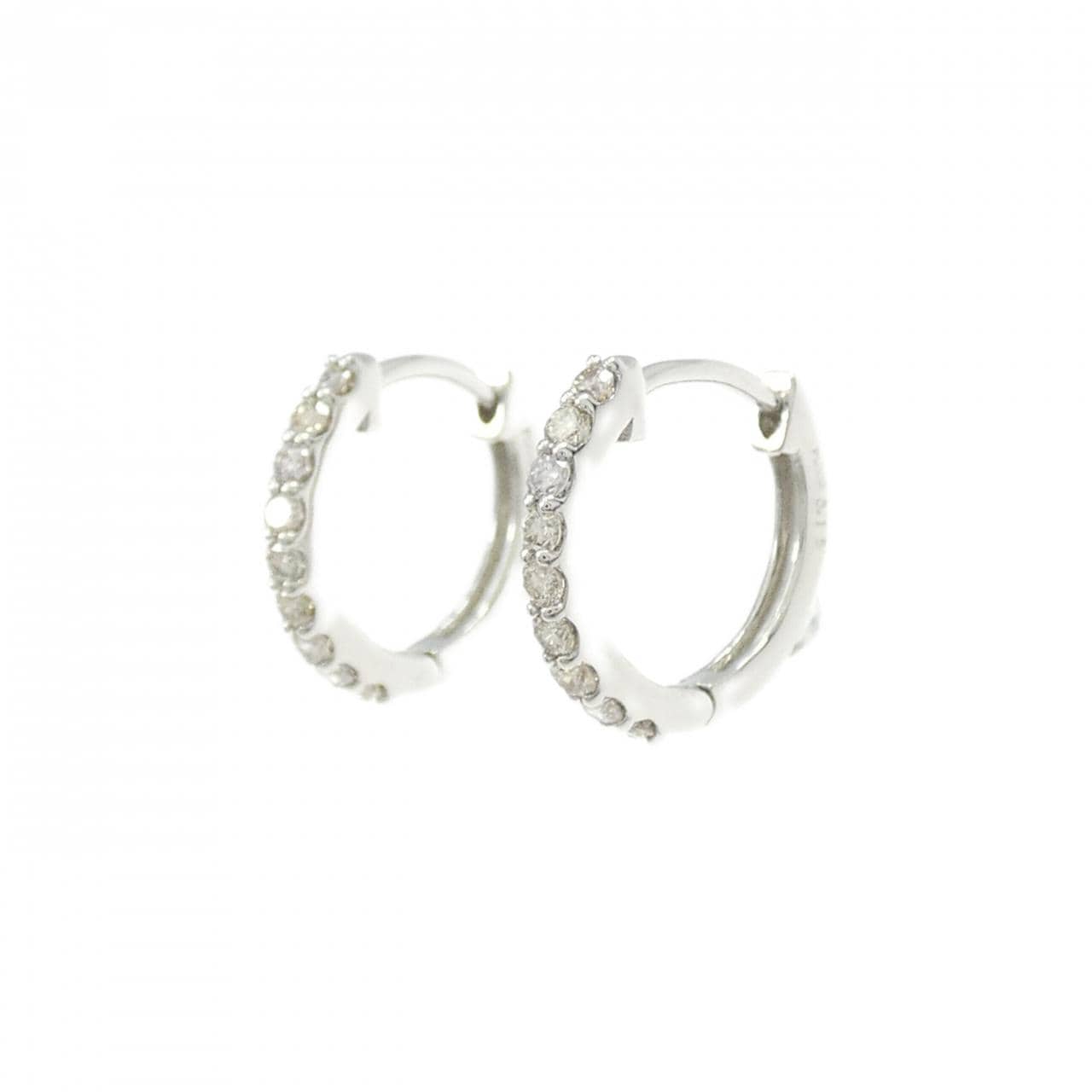 PT900 フープ ダイヤモンド ピアス 0.30CT