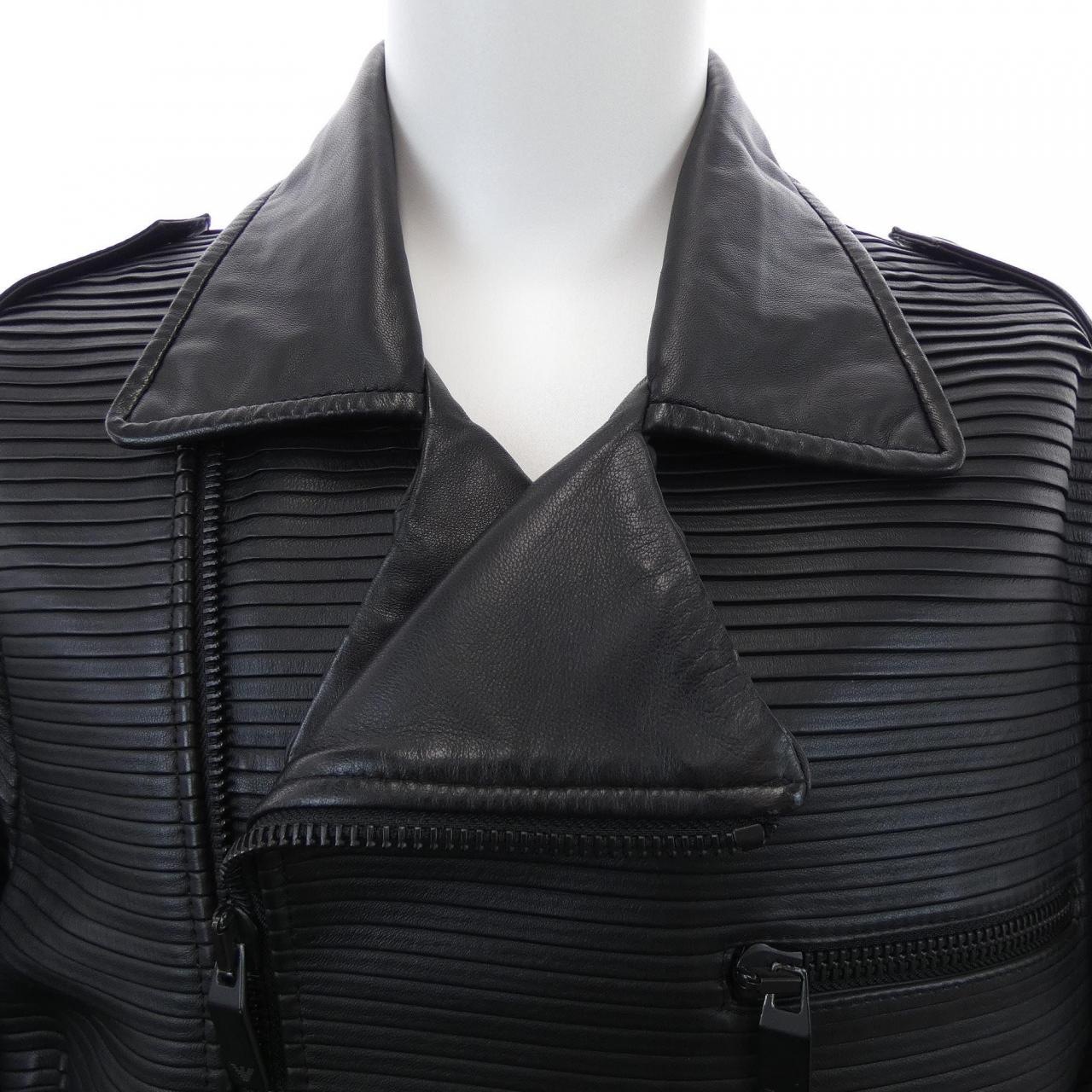 エンポリオアルマーニ EMPORIO ARMANI レザーライダースジャケット