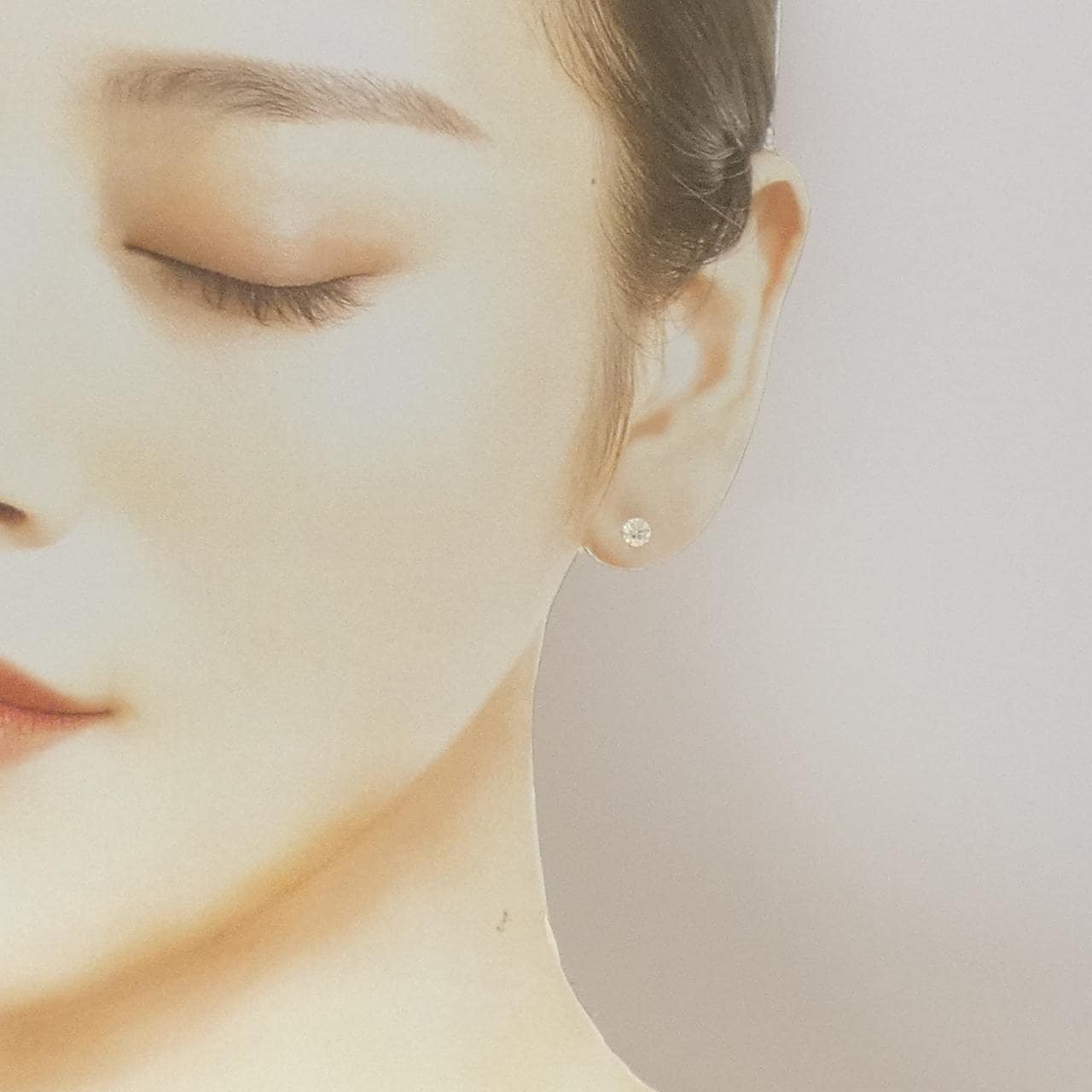 K18YG ソリティア ダイヤモンド ピアス 0.50CT