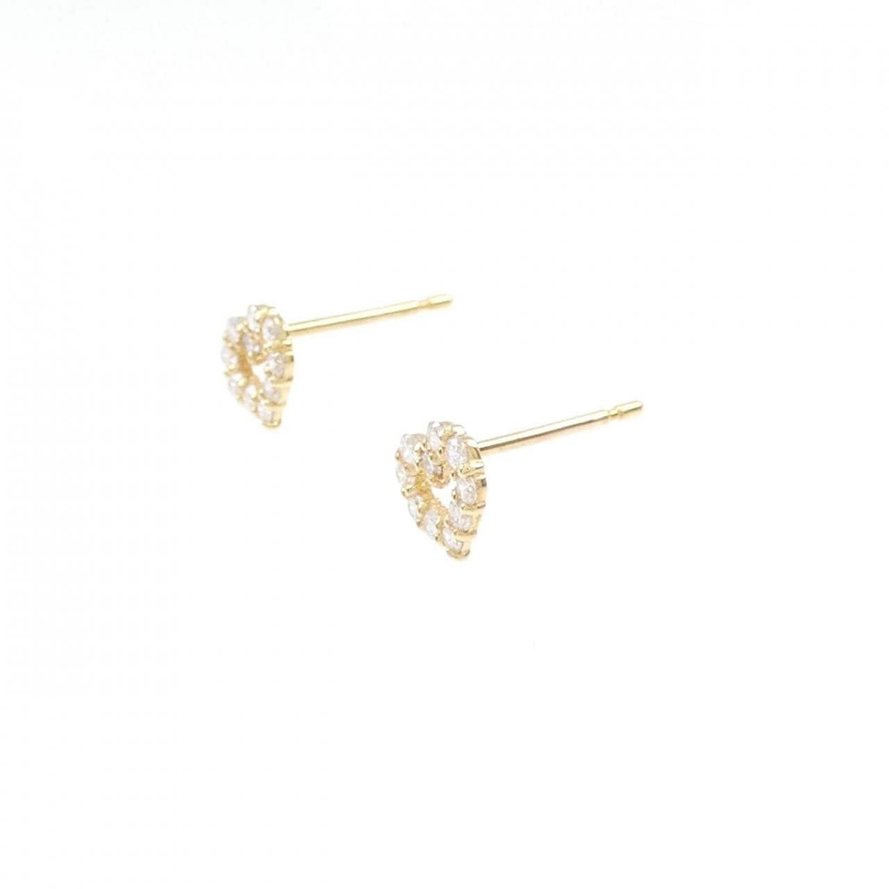 [Remake] K18YG Heart Diamond Earrings 0.20CT