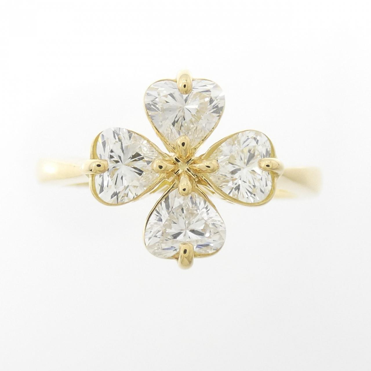 【新品】K18YG ダイヤモンド リング 1.013CT F SI1 ハートシェイプ