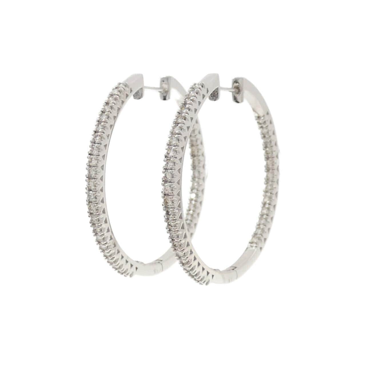 K18WG ダイヤモンド ピアス 1.0CT