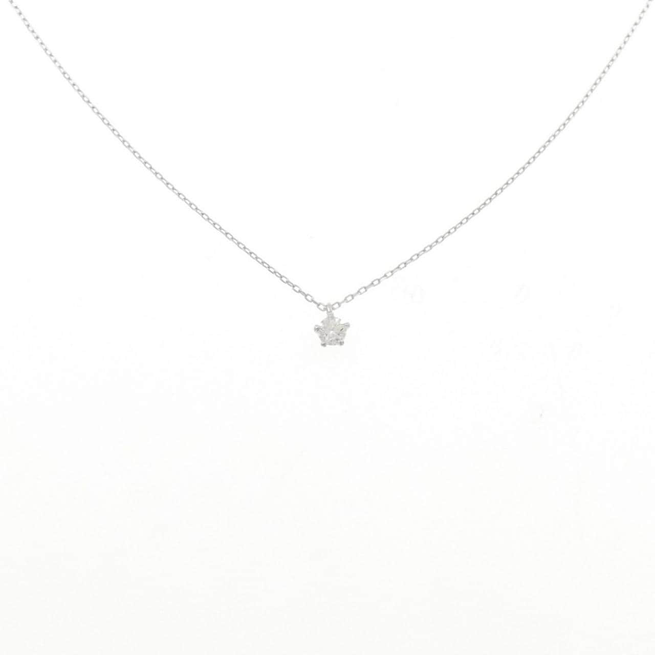 K18WG ソリティア ダイヤモンド ネックレス 0.092CT