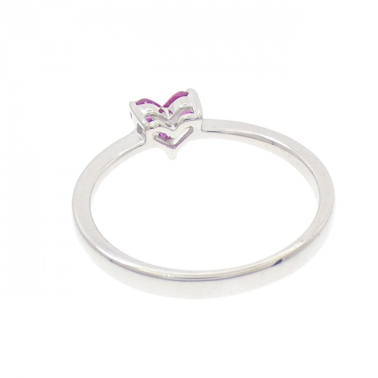K18WG ハート ルビー リング 0.25CT