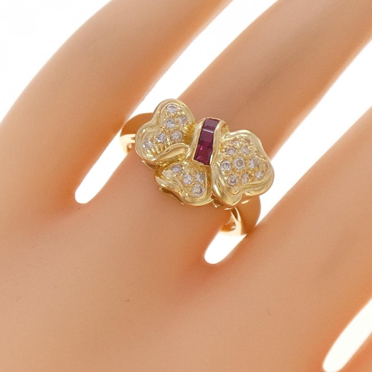 K18YG ルビー リング 0.23CT