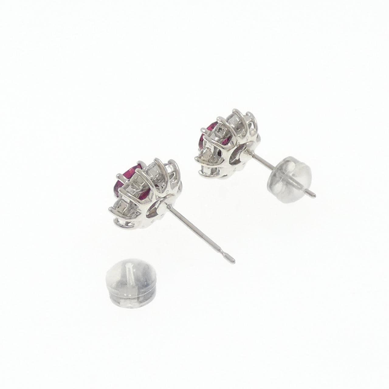 PT900 ルビー ピアス 1.15CT