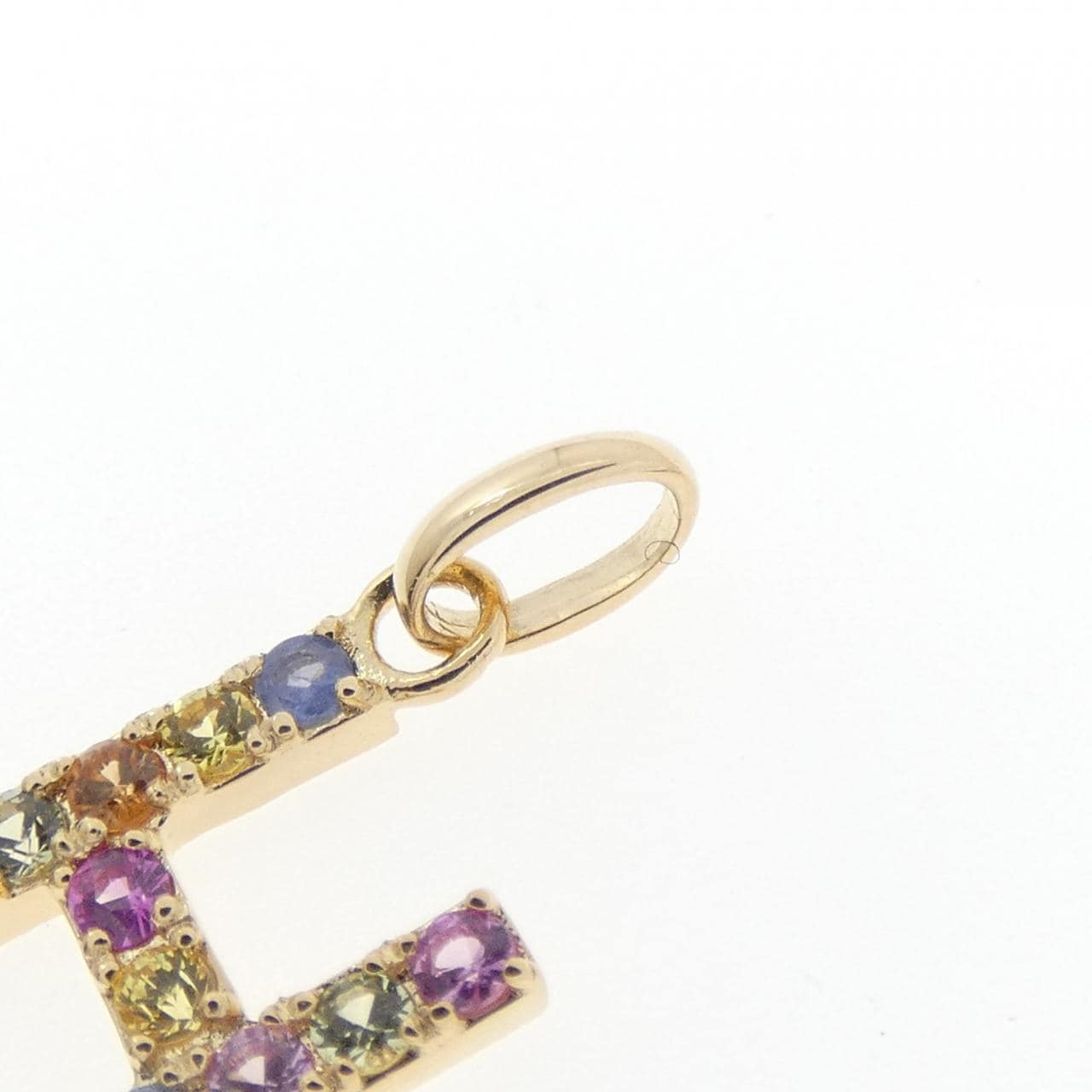 【新品】18K黄金字母H蓝宝石吊坠，0.24克拉