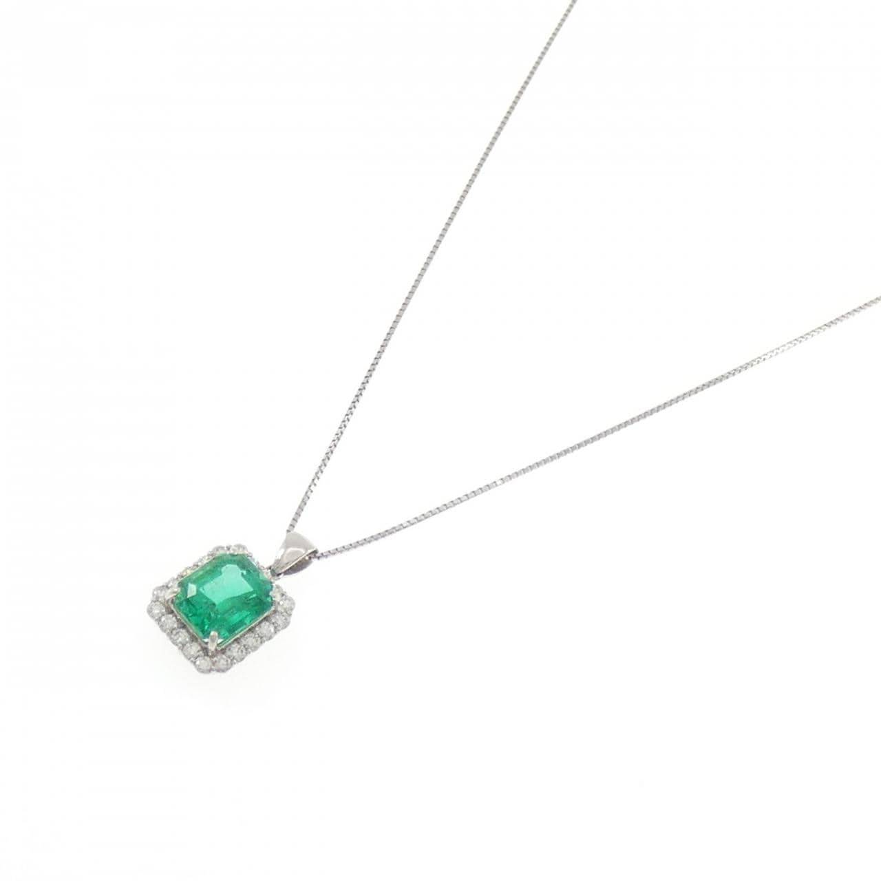 【リメイク】PT900/PT850 エメラルド ネックレス 3.058CT コロンビア産