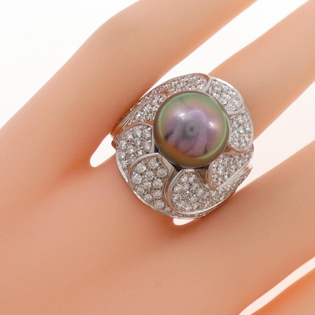 750WG 黒蝶パール リング 11.2mm