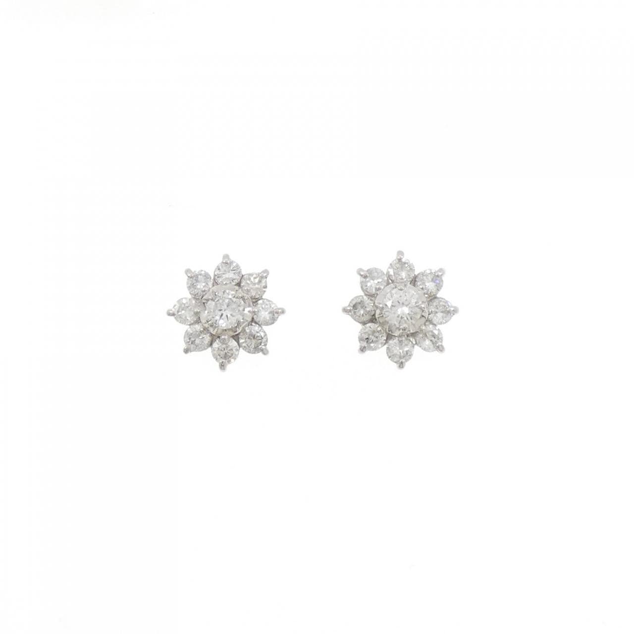 PT900 ダイヤモンド ピアス 1.00CT