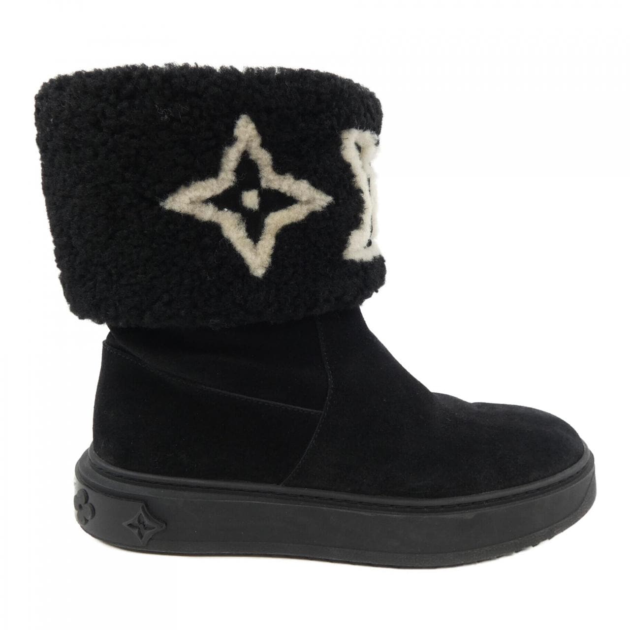 ルイヴィトン LOUIS VUITTON ロゴ スエード スノードロップライン ブーツ