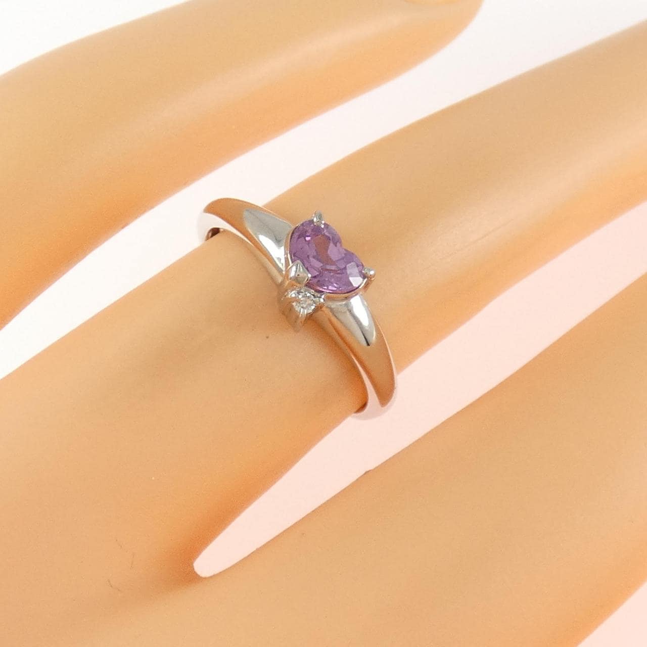 PT900愛心藍寶石戒指