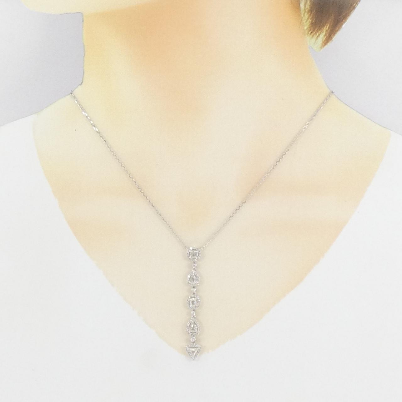 K18WG ダイヤモンド ネックレス 0.85CT
