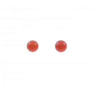 【新品】K18YG サンゴ ピアス 5.7mm