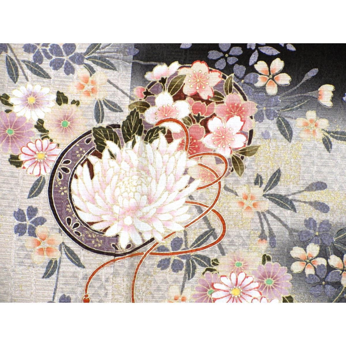 訪問着　友禅金彩加工　刺繍入り　身幅Ｌ寸